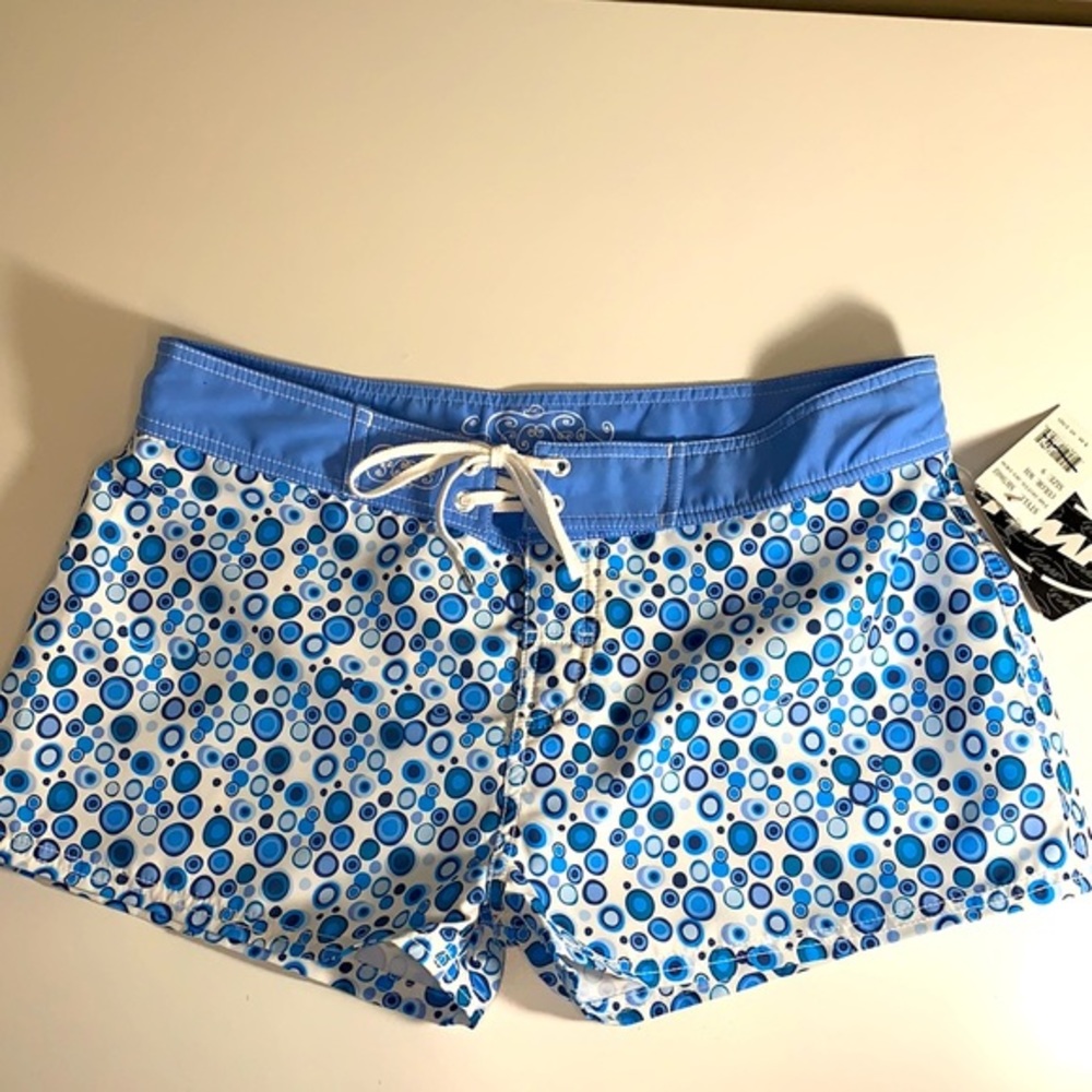 New FMF cute blue polka dot board shorts
